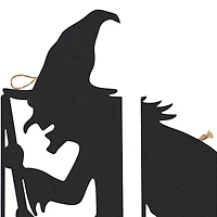 Glitzhome® 34.5" Halloween Metal Silhouette Witches With Cauldron Yard Stake Set