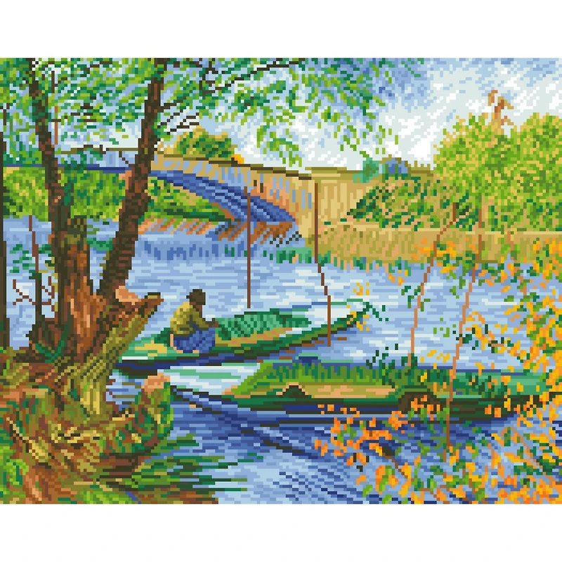 Diamond Dotz® Fishing in Spring (Van Gogh) Diamond Painting Kit