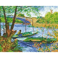 Diamond Dotz® Fishing in Spring (Van Gogh) Diamond Painting Kit