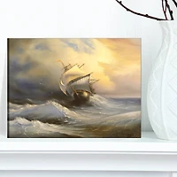Designart - Vessel in Stormy Sea
