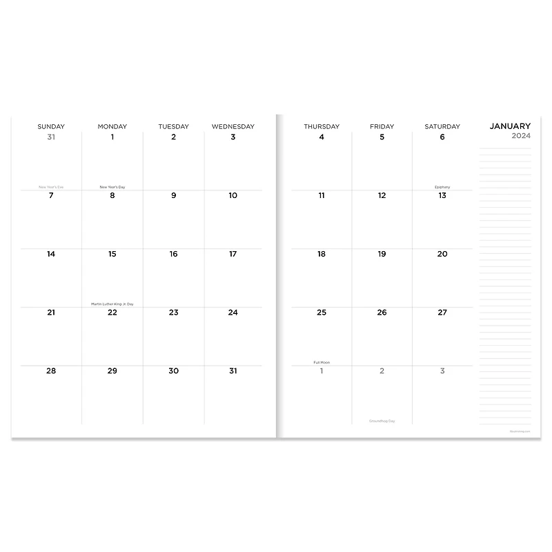 2024 Chalkboard Large Monthly Planner