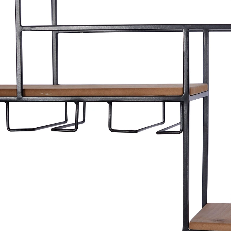 36" Black Metal Contemporary Wine Rack