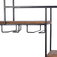 36" Black Metal Contemporary Wine Rack