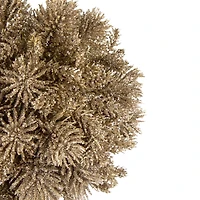 Glitter Pine Christmas Ball Ornament - 6" - Gold