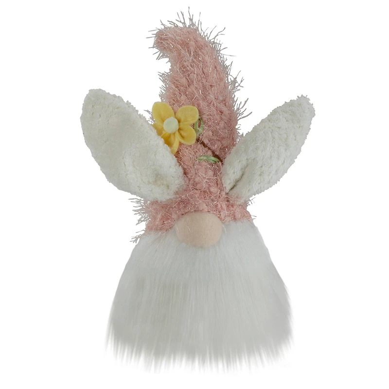 12" Pink & White Easter Bunny Gnome Head Figure