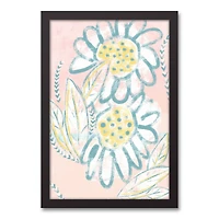 Bright Funky Florals 12" x 18" Black Framed Canvas
