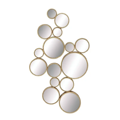 CosmoLiving By Cosmopolitan Gold Contemporary Metal Wall Mirror