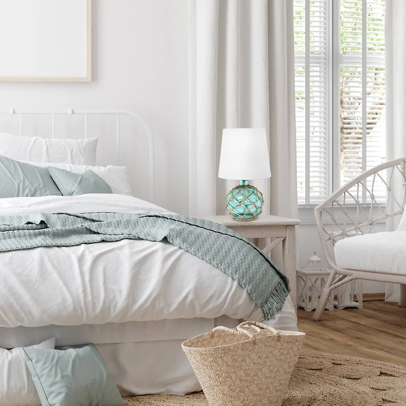 Lalia Home 15" Glass Rope Table Lamp with Shade