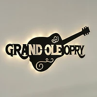 American Art Decor Grand Ole Opry laser Cut Guitar Metal Sign Featuring Back Lit LED - 36" x 17.6"