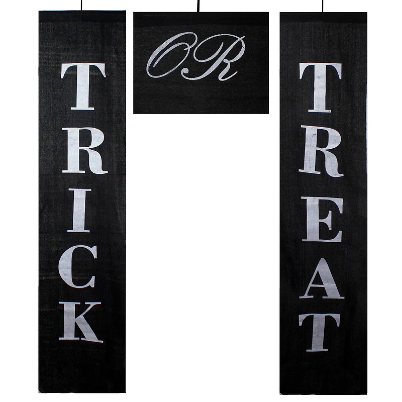 Black & White Trick or Treat Outdoor Halloween Banners, 3ct.