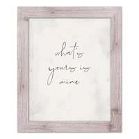 What's Yours is Mine White Framed Print