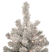 2ft. Pre-Lit Flocked Madison Pine Artificial Christmas Tree, Clear Lights