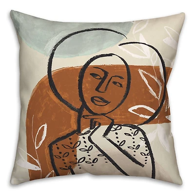 Earthy Abstract Figure I 18" x 18" Throw Pillow