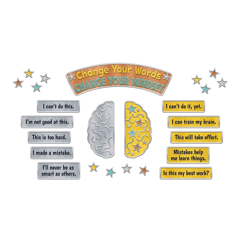 Trend Enterprises® I Heart Metal Mindset Bulletin Board Set