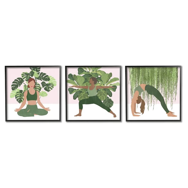 Stupell Industries Yoga Poses Female Figures Namaste Relaxation Self-Care ,12" x 12"