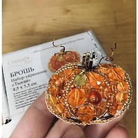 Crystal Art Beadwork Kit For Creating Broоch Pumpkin
