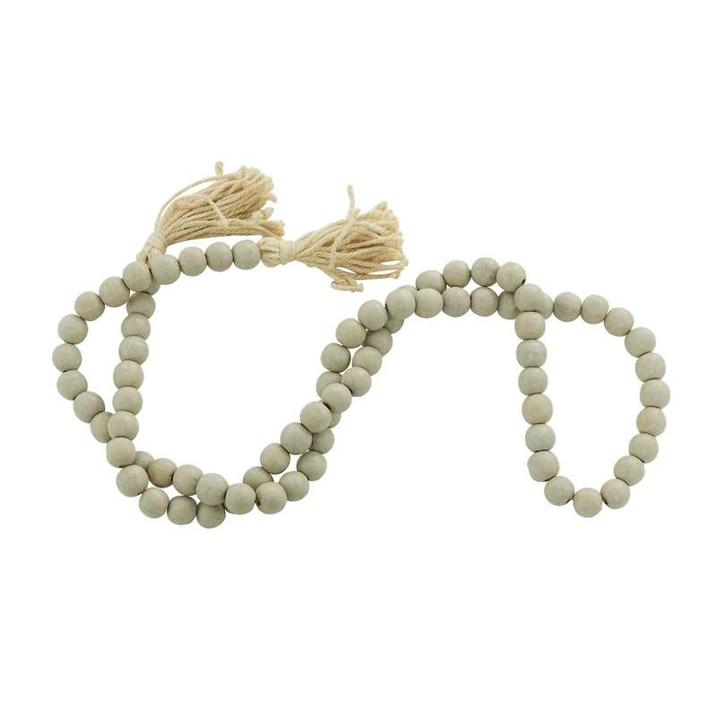 Grey Wood Bohemian Bead Garland 87" x 1" x 1"