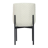 Hello Honey® 22" White with Black Metal Planter and Stand, 2ct.
