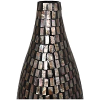 24" Black Mother of Pearl Handmade Mosaic Inspired Vase