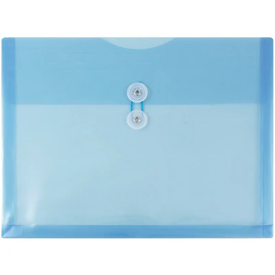 JAM Paper Letter Booklet Plastic Envelopes with Button & String Tie Closure
