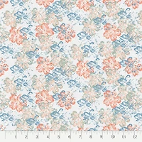 Fabric Editions White Flourish Garden Cotton Fabric