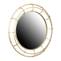 36" Gold Contemporary Round Metal Wall Mirror