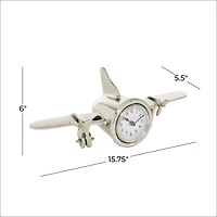 The Novogratz 16" Silver Aluminum Airplane Clock