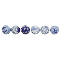 3" & White Patterned Ceramic Vase Filler Orb Set