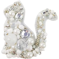 Crystal Art Beadwork Kit For Creating Brooch Cat