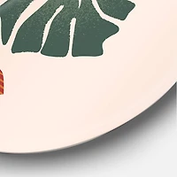 Designart - Moon & Sun Shapes In Retro Green & Terracotta Tone