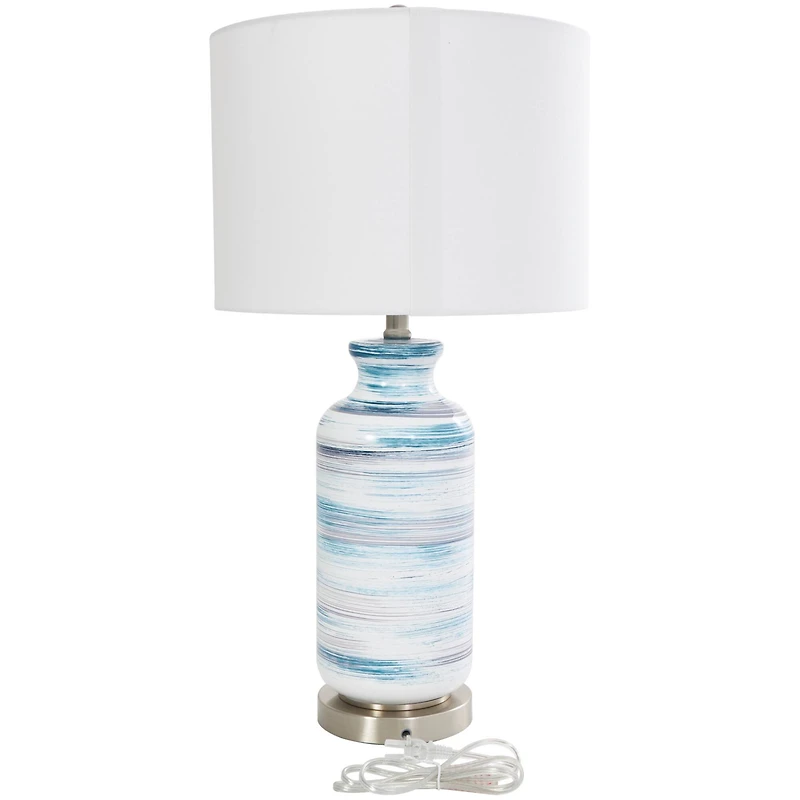2ft. Contemporary Blue Glass Accent Lamp