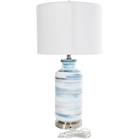 2ft. Contemporary Blue Glass Accent Lamp