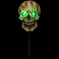 15" Lighted Skeleton Head Halloween Pathway Markers with Sound Set