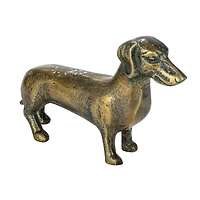 Hello Honey® 6.5" Antique Brass Dachshund Cast Aluminum Tabletop Décor