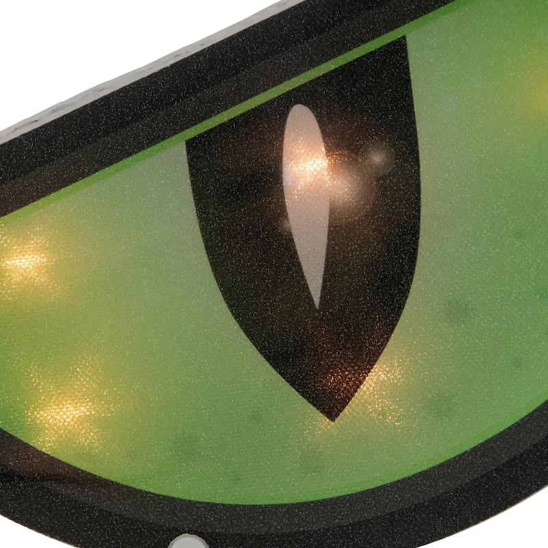 42" Lighted Green & Black Eyes Halloween Window Silhouette Decoration