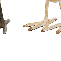 Set of 2 Gold Metal Farmhouse Bird Sculpture, 5" x 6"