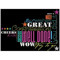 JAM Paper Congrats in Neon Blank Congratulations Cards & Envelopes Set