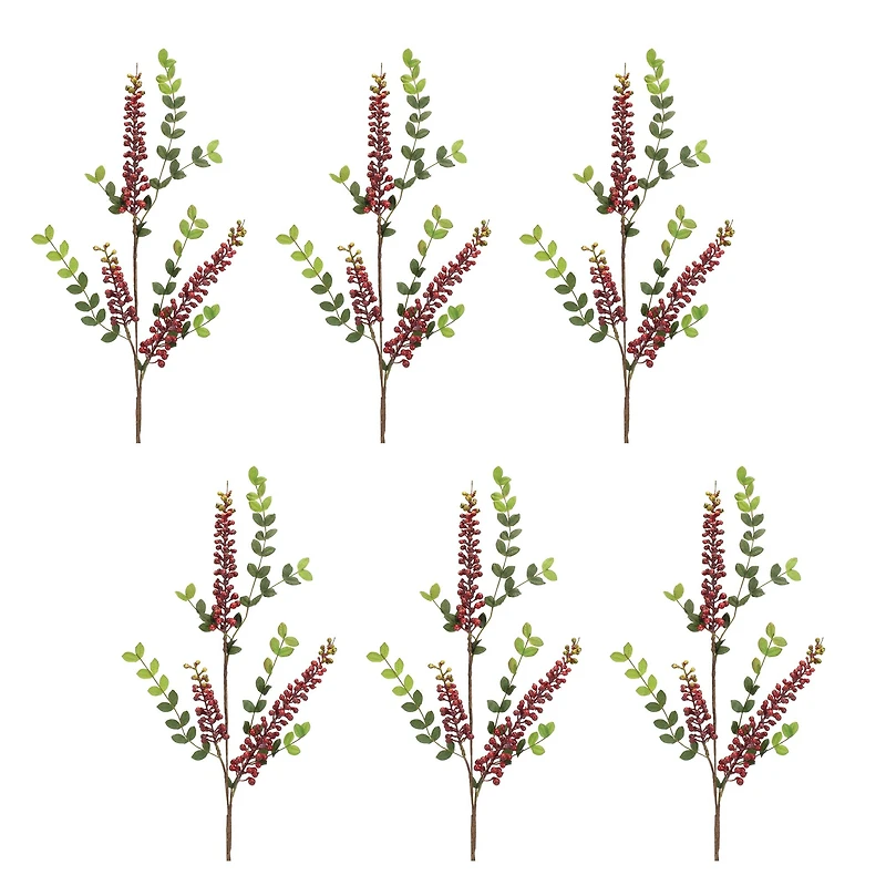 32" Burgundy Berry Foliage Sprays, 6ct.