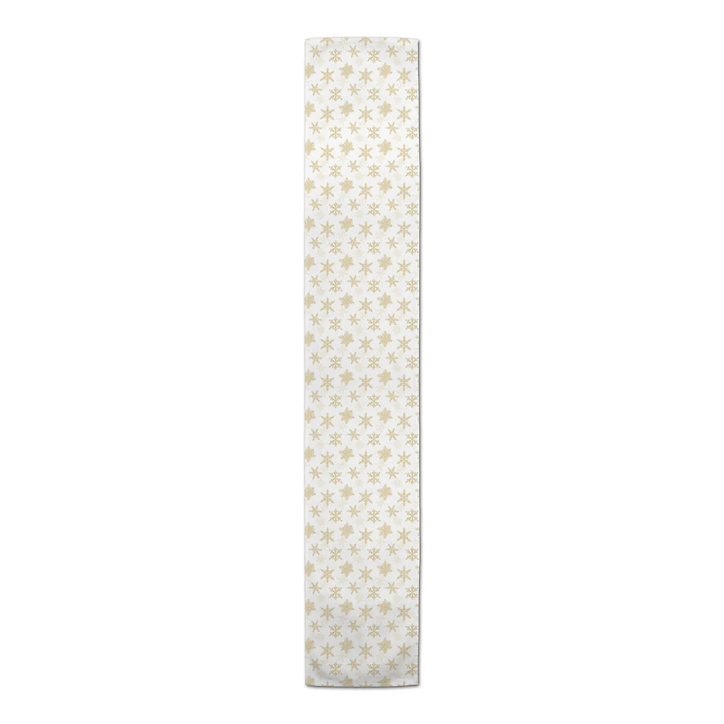 90" Cream Snowflakes Poly Twill Table Runner