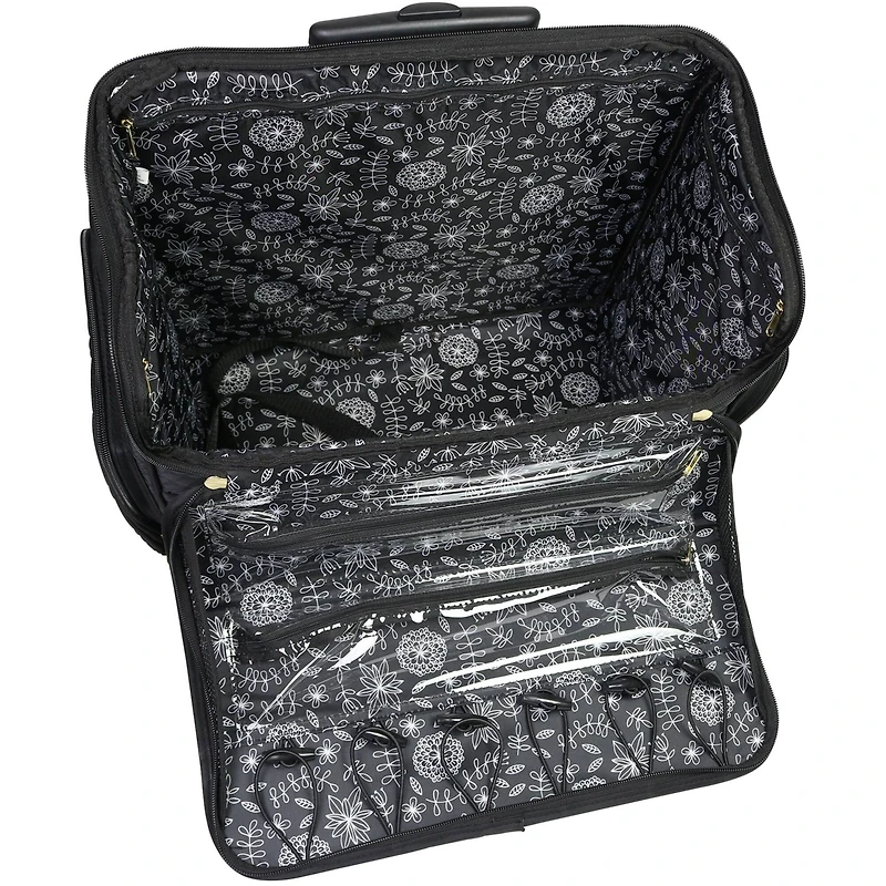 Everything Mary Black Stamped Rolling Sewing Machine Tote