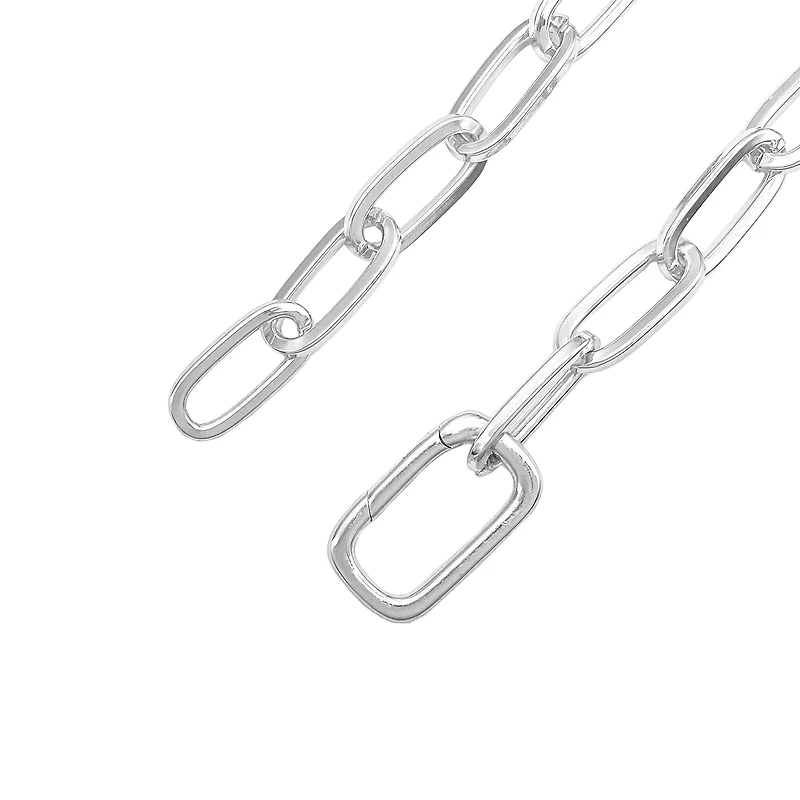 7.1" Silver Paperclip Link Charm Bracelet by Bead Landing™