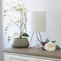 Simple Designs Gold & White Down to the Wire Table Lamp
