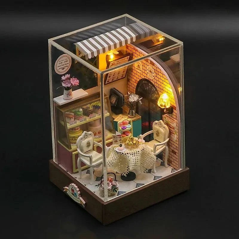 Wizardi Dessert Café Miniature Dollhouse Roombox Kit