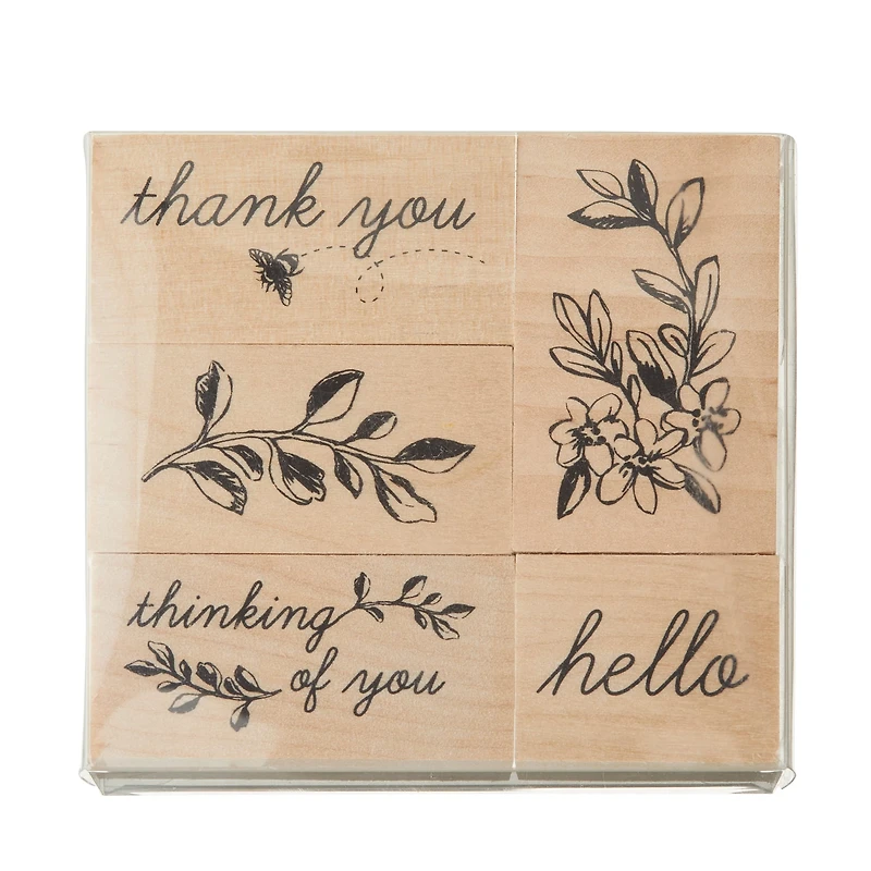 Floral Hello Wood Stamp Set by Recollections™