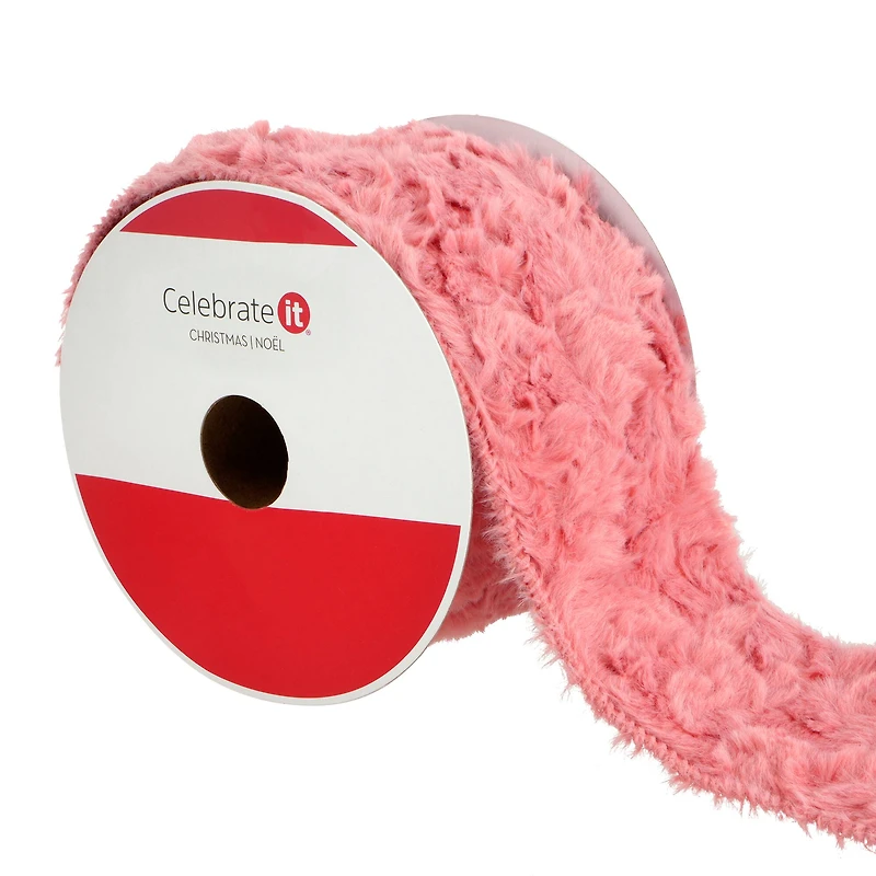 3.5" x 15ft. Wired Faux Fur Ribbon by Celebrate It