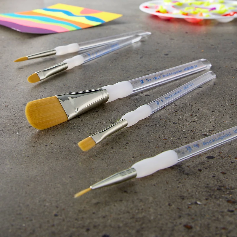 9 Pack: Royal & Langnickel® Soft-Grip™ Gold Taklon Brush Set