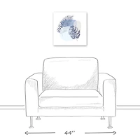 Blue Tropical Leaves Canvas Wall Art