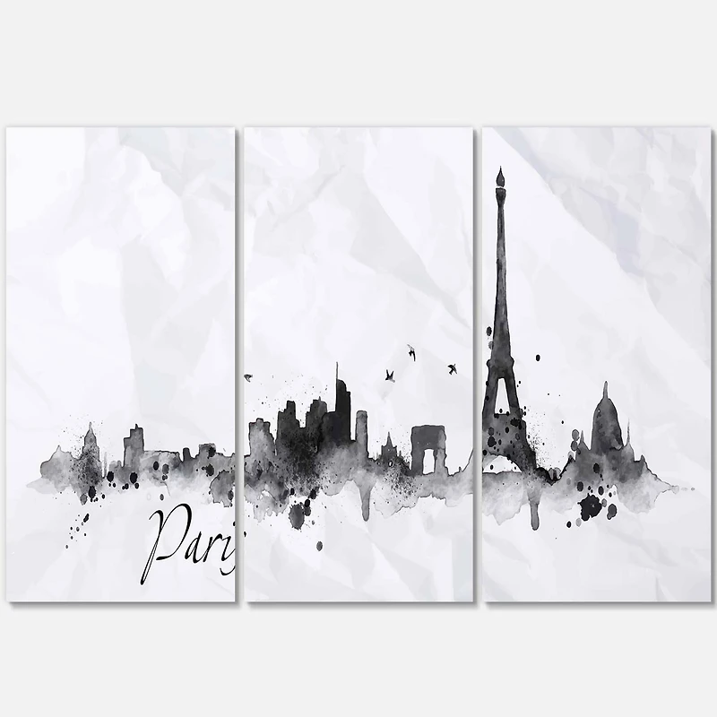 Designart - Paris with Eiffel Silhouette