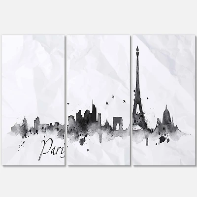 Designart - Paris with Eiffel Silhouette
