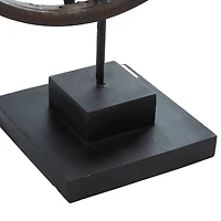 23" Gray Metal Industrial Gears Sculpture